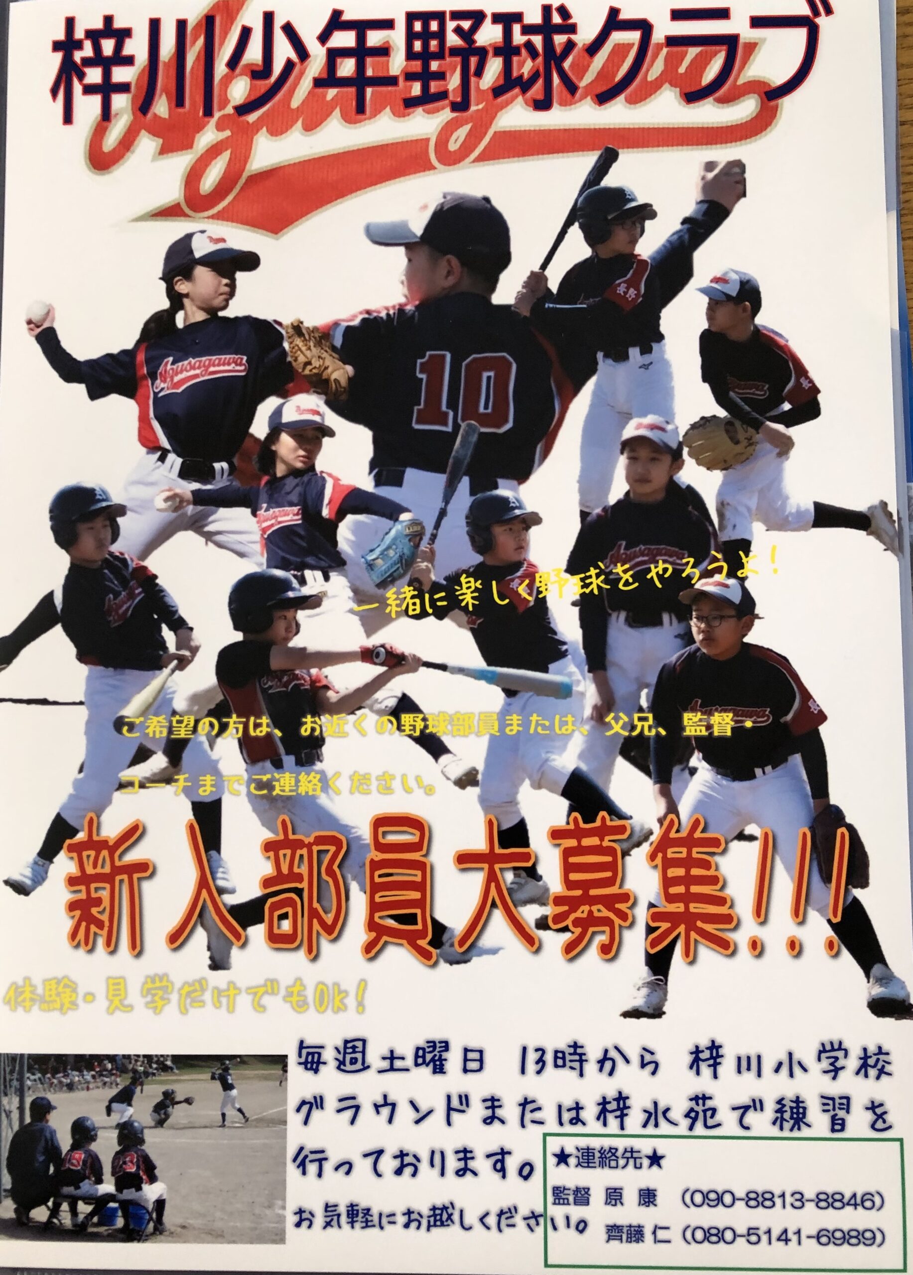 梓川少年野球クラブ、メンバー募集